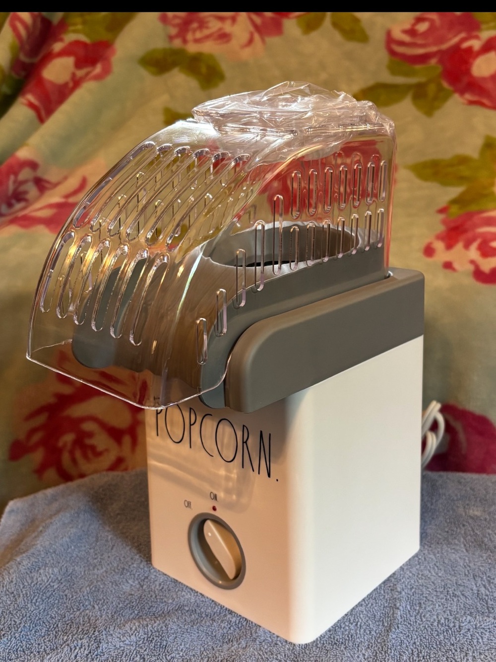 Rae Dunn Clear-Top Hot Air Popcorn Maker - White & Gray